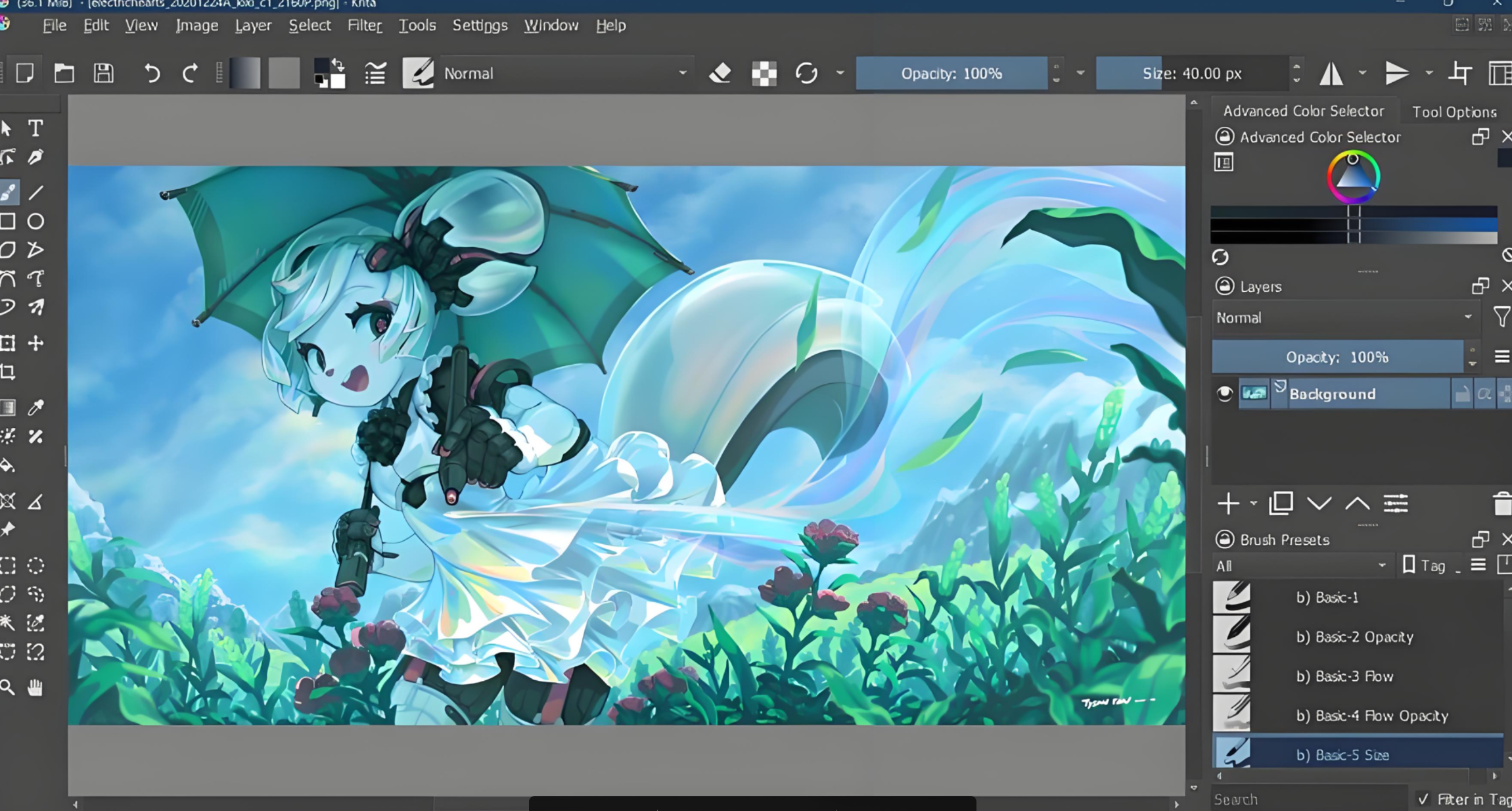 Krita 绘画界面